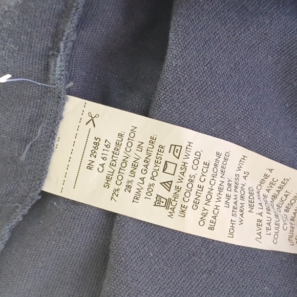 Pendleton Womens Embroidered Sleeve Dress Sz S Vintage Indigo Cotton Linen Shift - Picture 6 of 7